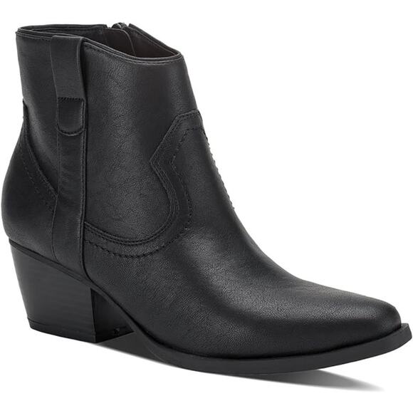NIB Style & Co Perriee Western Cowboy Boots Women's Size 5 M Black Ankle Zipper - Picture 1 of 12